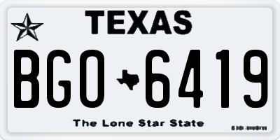 TX license plate BGO6419