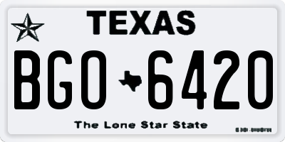 TX license plate BGO6420