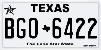 TX license plate BGO6422