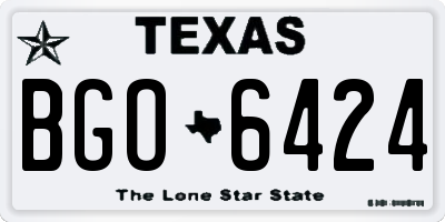 TX license plate BGO6424