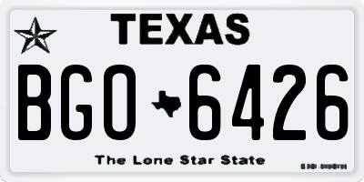 TX license plate BGO6426