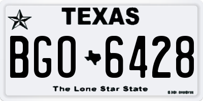 TX license plate BGO6428
