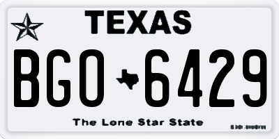 TX license plate BGO6429