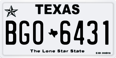 TX license plate BGO6431