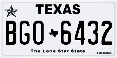 TX license plate BGO6432