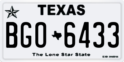 TX license plate BGO6433
