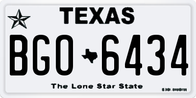 TX license plate BGO6434
