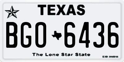 TX license plate BGO6436