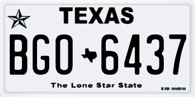 TX license plate BGO6437