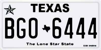 TX license plate BGO6444