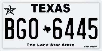 TX license plate BGO6445