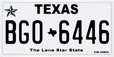TX license plate BGO6446
