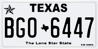 TX license plate BGO6447