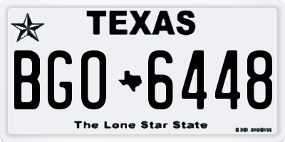 TX license plate BGO6448