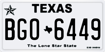 TX license plate BGO6449
