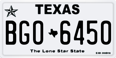 TX license plate BGO6450