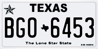 TX license plate BGO6453