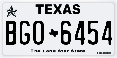 TX license plate BGO6454