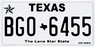TX license plate BGO6455