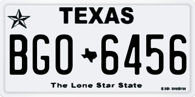 TX license plate BGO6456