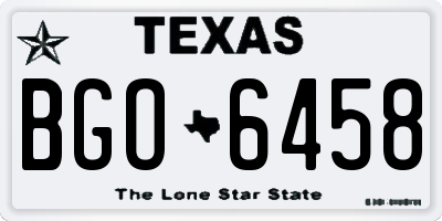 TX license plate BGO6458