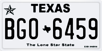 TX license plate BGO6459