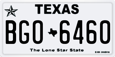 TX license plate BGO6460