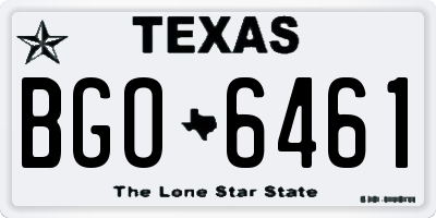 TX license plate BGO6461