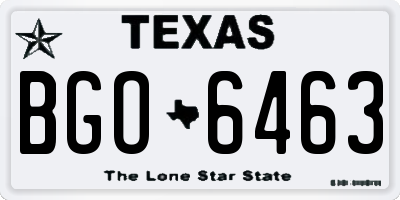 TX license plate BGO6463