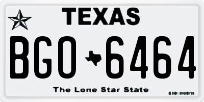 TX license plate BGO6464