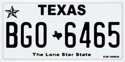 TX license plate BGO6465
