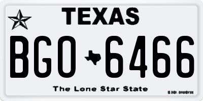 TX license plate BGO6466