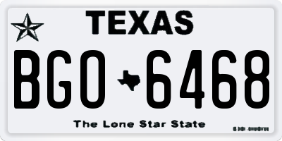 TX license plate BGO6468