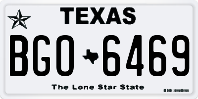 TX license plate BGO6469