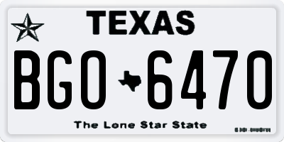 TX license plate BGO6470