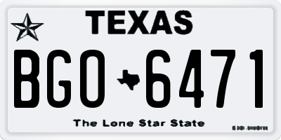 TX license plate BGO6471