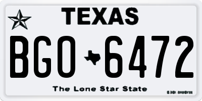 TX license plate BGO6472
