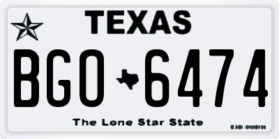 TX license plate BGO6474