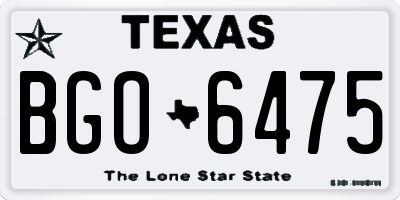 TX license plate BGO6475