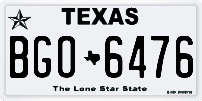 TX license plate BGO6476