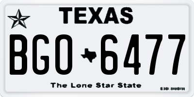 TX license plate BGO6477