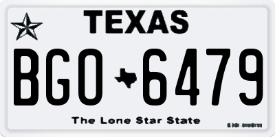 TX license plate BGO6479