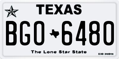 TX license plate BGO6480