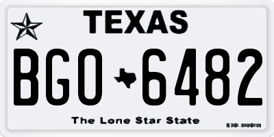 TX license plate BGO6482