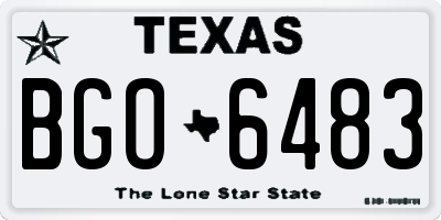 TX license plate BGO6483