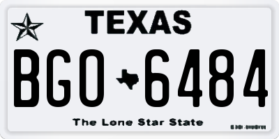 TX license plate BGO6484