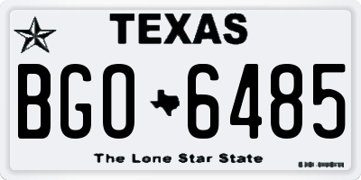 TX license plate BGO6485