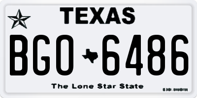 TX license plate BGO6486