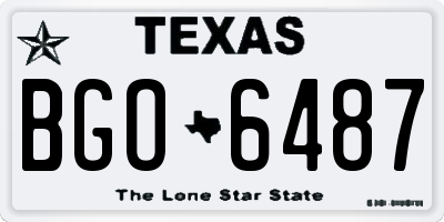 TX license plate BGO6487