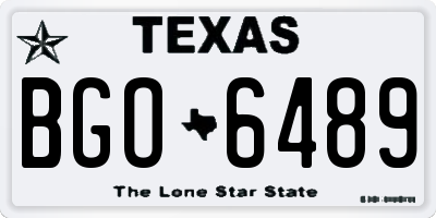 TX license plate BGO6489